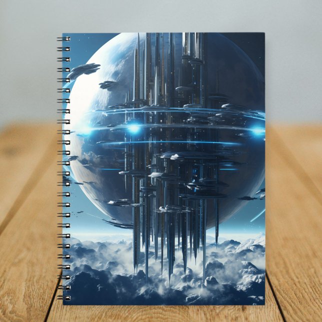 Carnet Spiral notebook featuring a galaxy world design (Créateur téléchargé)