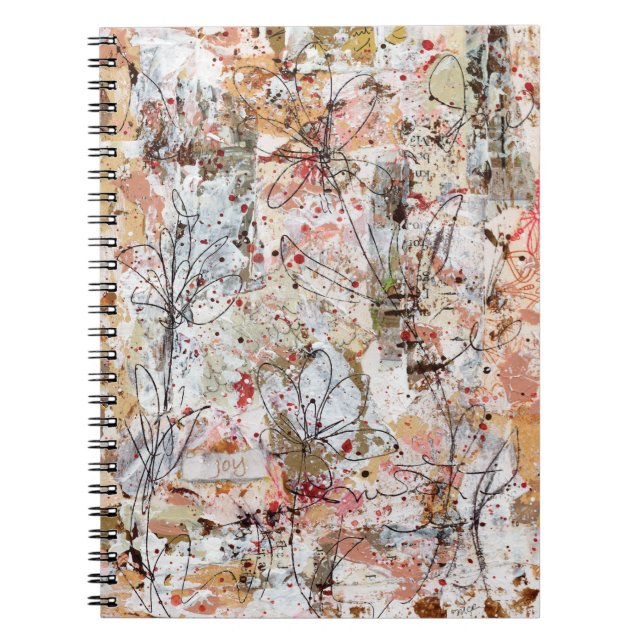 Carnet Spiral notebook featuring mixed media artwork. (Devant)