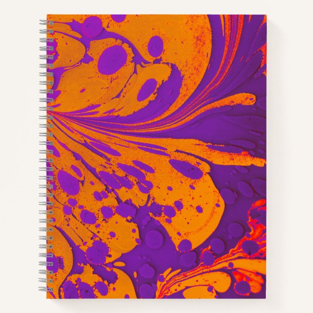 Carnet spiral notebook marble design 120 squared pages (Devant)