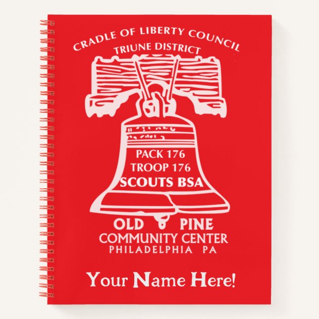 Carnet Spiral Notebook - Red (Personalized) (Devant)