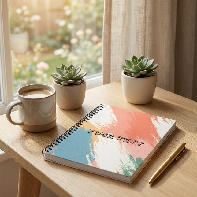 Carnet Spiral notebook retro stripe pastel colour (Créateur téléchargé)