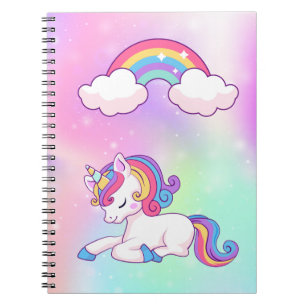 Carnet spiral notebook unicorn cover 80 pages lined