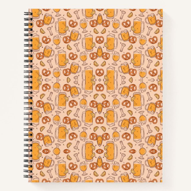 Carnet Spiral notebook with an orange pattern (Devant)