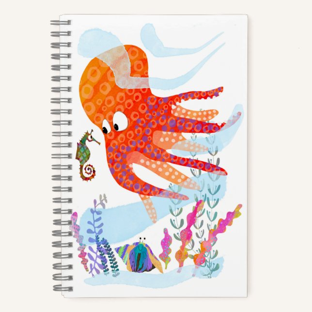 Carnet Spiral Octopus and Ocean Friends (Recto)