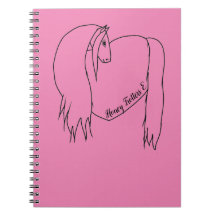 Carnet Spiral original rose Horse Heart