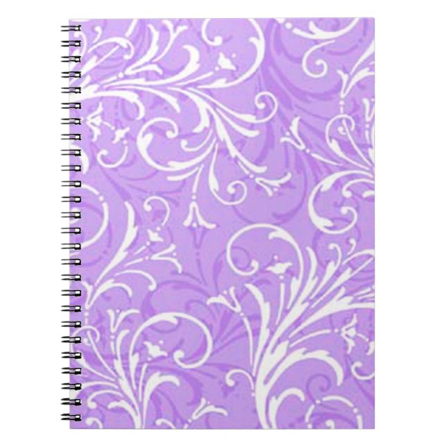 Carnet spiral ornemental pourpre (Devant)