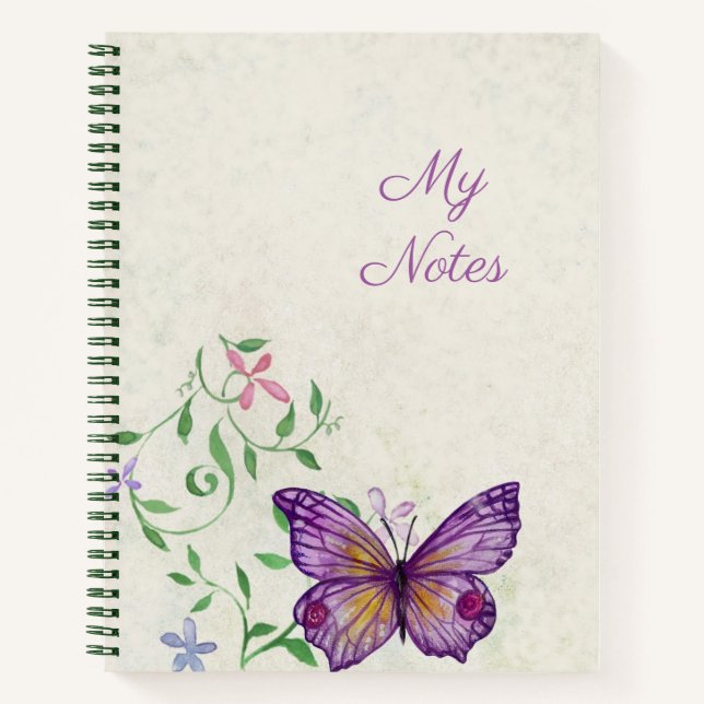 Carnet spiral papillon (Devant)