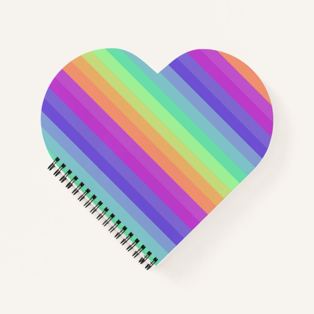 Carnet Spiral Pastel Rainbow Stripe (Devant)