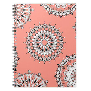 Carnet spiral Peach Mandala 1