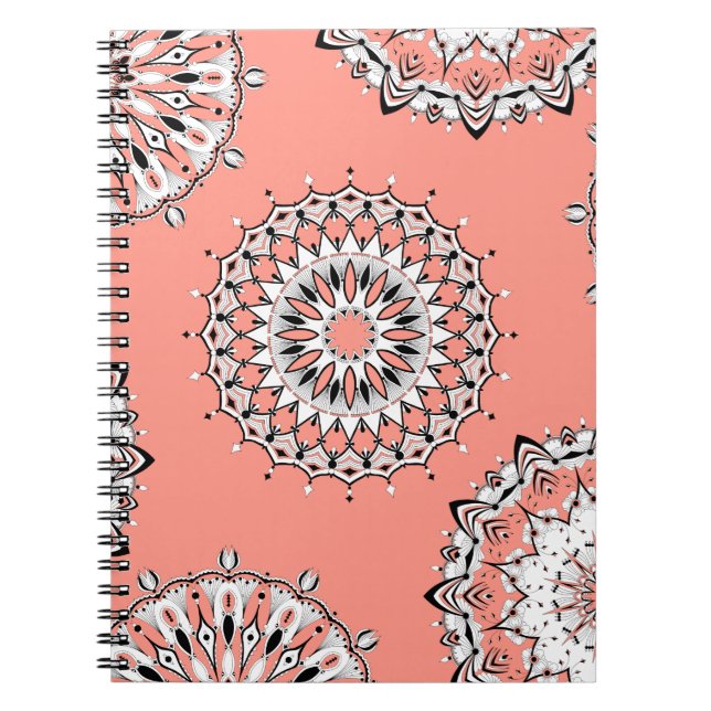 Carnet spiral Peach Mandala 1 (Devant)