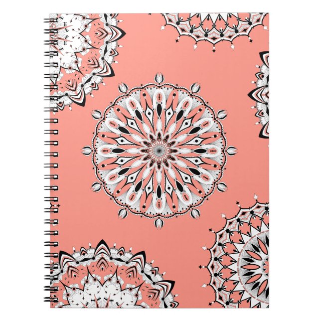 Carnet spiral Peach Mandalas 2 (Devant)