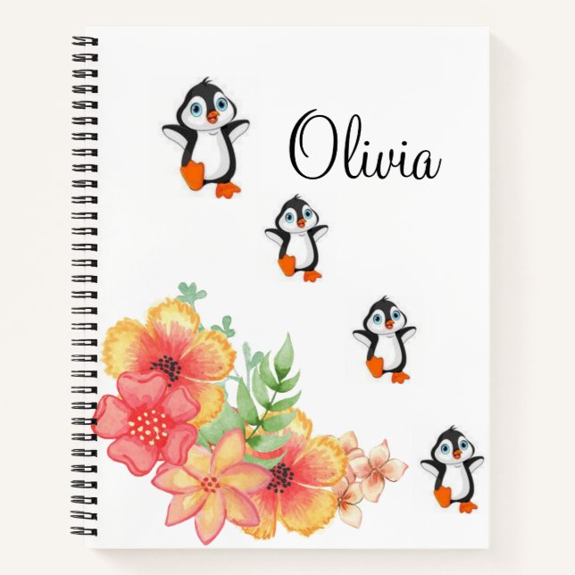 Carnet spiral Penguin Floral (Devant)