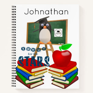 Carnet Spiral Penguin School Pomme