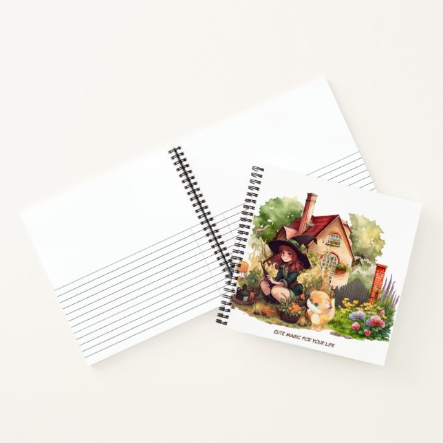 Carnet Spiral personnalisé | Jolie Sorcière Et Ren (Intérieur)