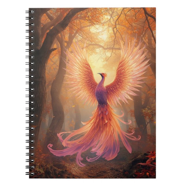 Carnet spiral Phoenix se levant dans les nuances d (Devant)