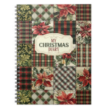 Spiral Photo Notebook Christmas Vintage Patchwork