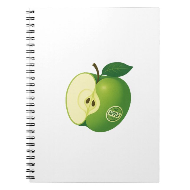 Carnet Spiral Photo Notebook with a green apple (Devant)