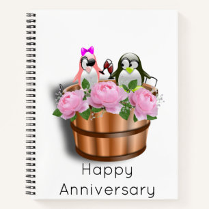 Carnet spiral Pingouin Roses roses rose Floral