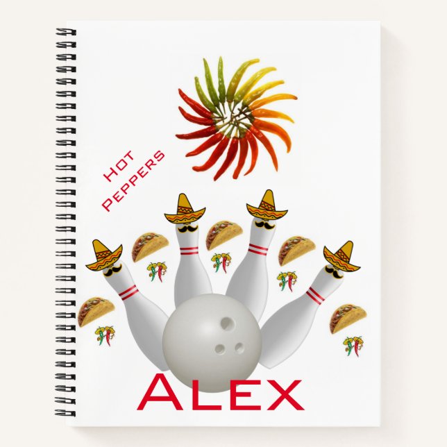 Carnet Spiral Poivrons à Chaud Boules de Bowling (Devant)