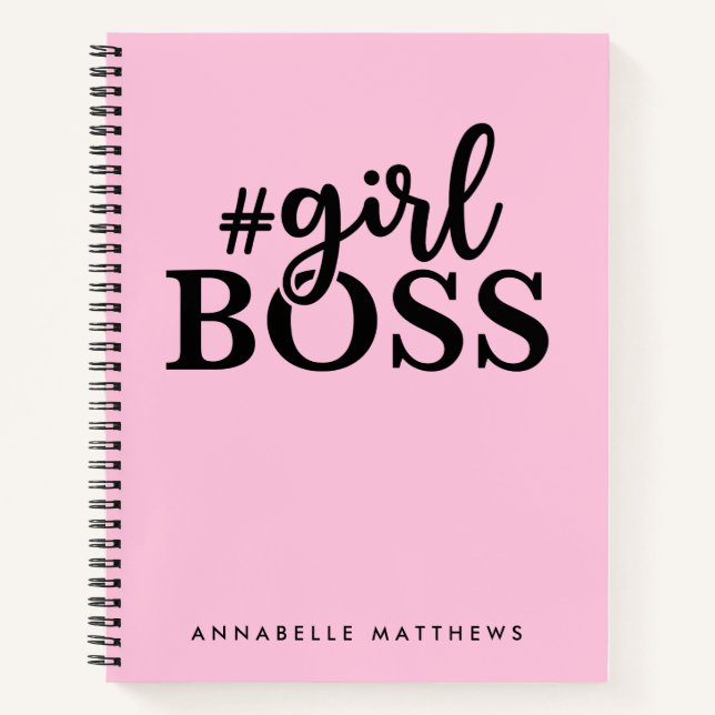 Carnet Spiral pour fille entrepreneur Boss Babe (Devant)