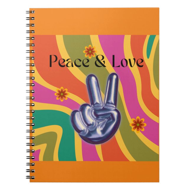 Carnet Spiral Retro Paix & Amour (Devant)