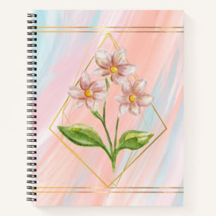 Carnet spiral rose floral