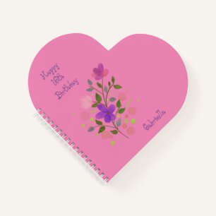 Carnet Spiral rose pâle en forme de coeur