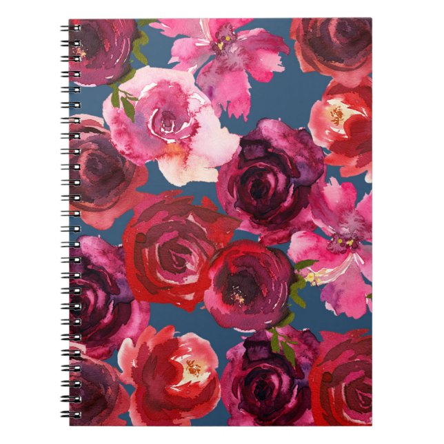 Carnet Spiral Rose romantique (Devant)
