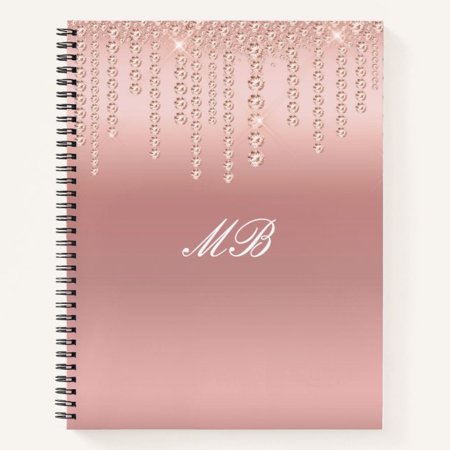 Carnet spiral rose tendance (Devant)