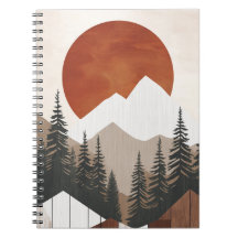 Carnet Spiral Rustic Mountain Paysage