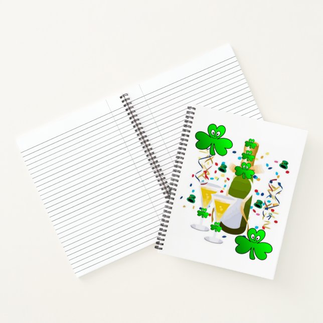 Carnet Spiral St. Patrick's Rainbow ShamrockWine (Intérieur)