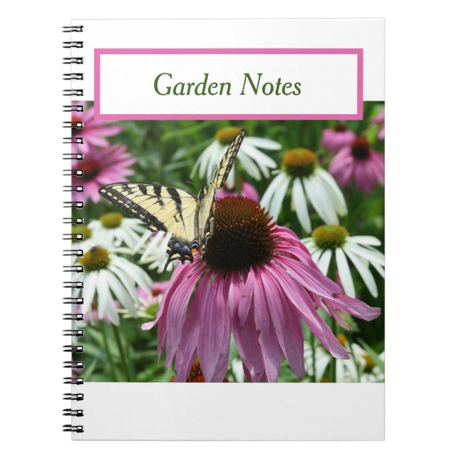 Carnet Spiral Tiger Swallowtail Button Flower (Devant)