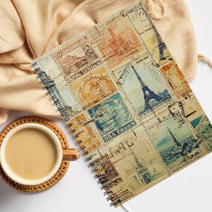 Carnet Spiral Timbre vintage