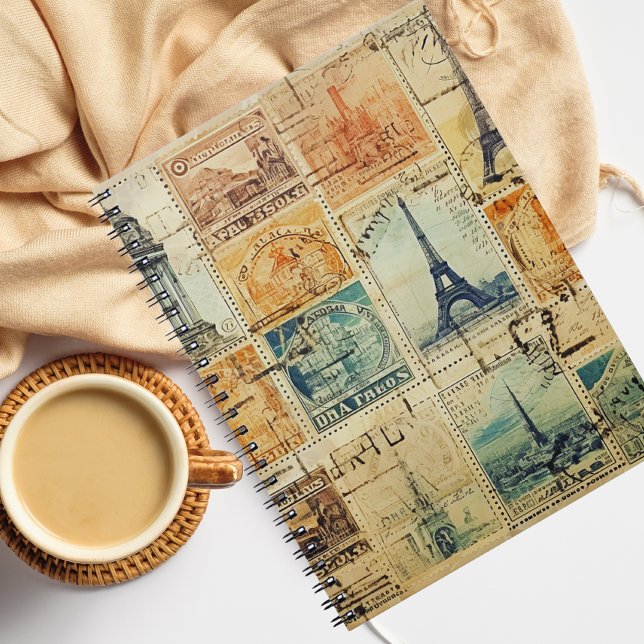 Carnet Spiral Timbre vintage (Créateur téléchargé)