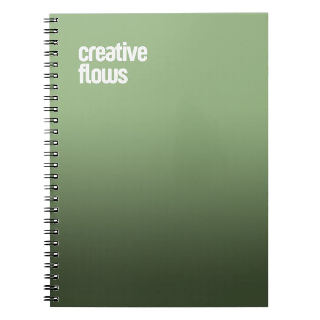 Carnet Spiral Vert - Journal "Creative Flows" (Devant)