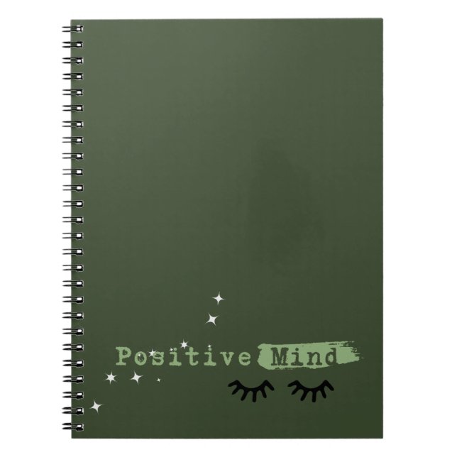 Carnet Spiral Vert - Journal "Positive Mind" (Devant)
