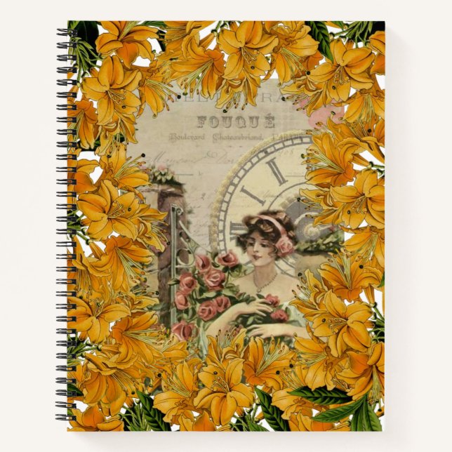 Carnet Spiral Victorian femme Floral (Devant)