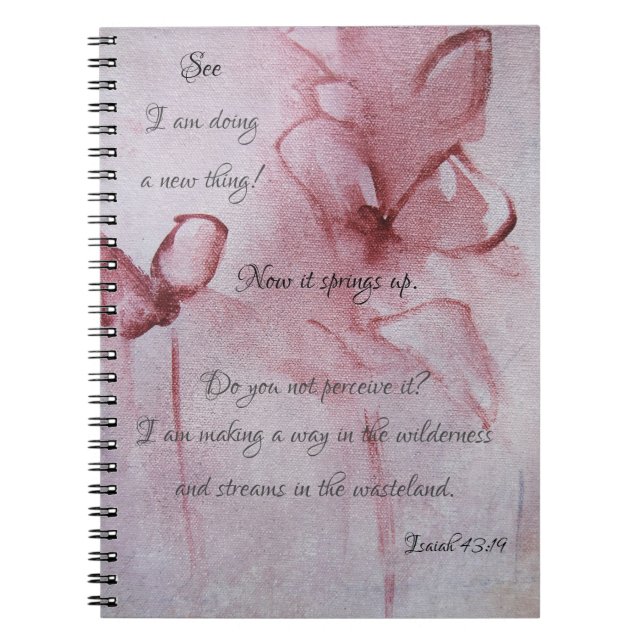 Carnet spiralé 8x6 avec verset biblique floral (Devant)