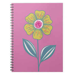 Carnet spirale à fleurs de folklore