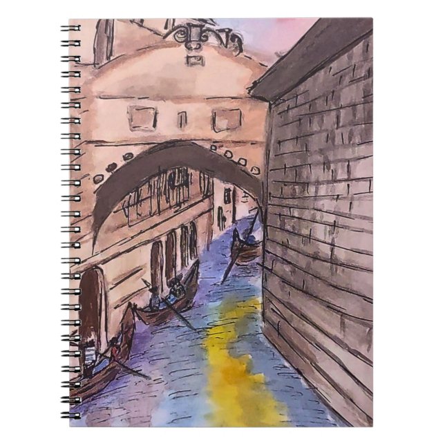 Carnet spirale - Aquarelle Couverture des canaux d (Devant)
