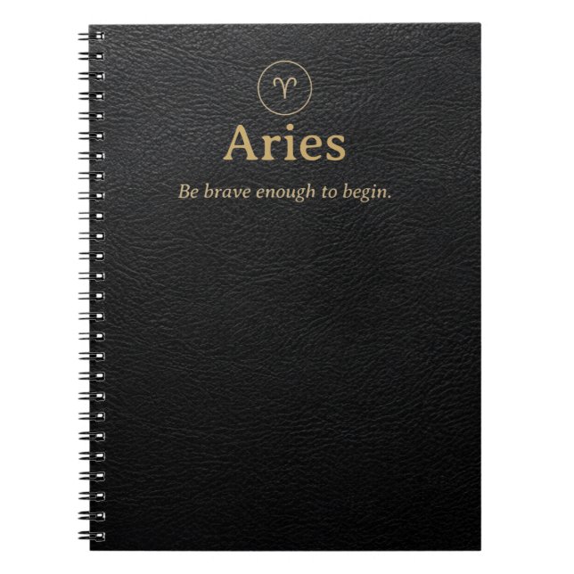 Carnet spiralé Aries Zodiaque - Aspect simili-cuir (Devant)