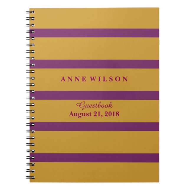 Carnet Spirale Arrière - plan Gold & Purple Stripes (Devant)