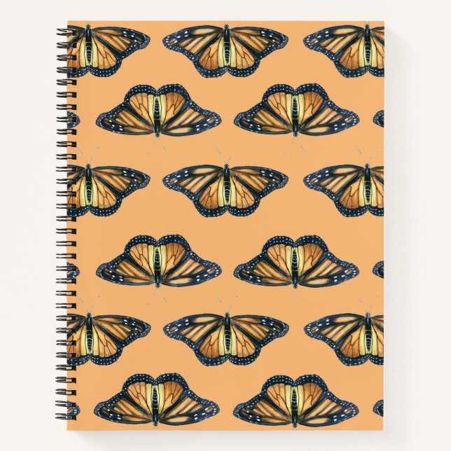 Carnet spirale avec design papillon Monarque (Devant)