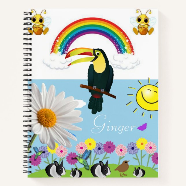 Carnet spirale Bumblebee lapins Parrot Sun (Devant)