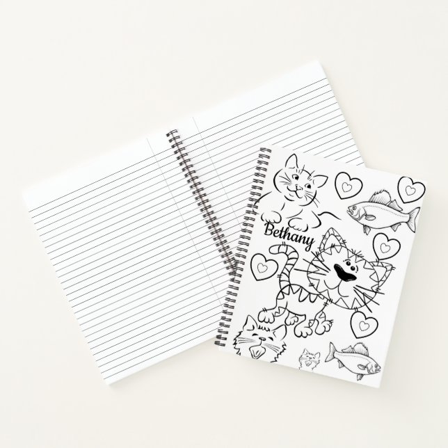 Carnet spirale Coloriage Chats Chatons Kittens (Intérieur)