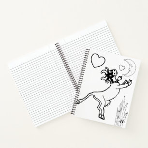 Carnet spirale colorier vache lune Bumblebee