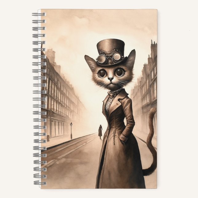 Carnet spirale de chat vapeur (Recto)
