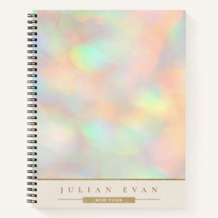 Carnet Spirale de détail doré holographique scintillant