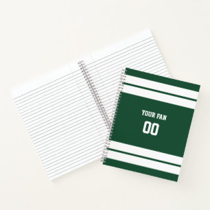 Carnet Spirale de l'équipe de football blanc et vert