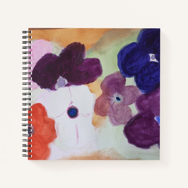 Carnet spirale des anémones de printemps (Devant)